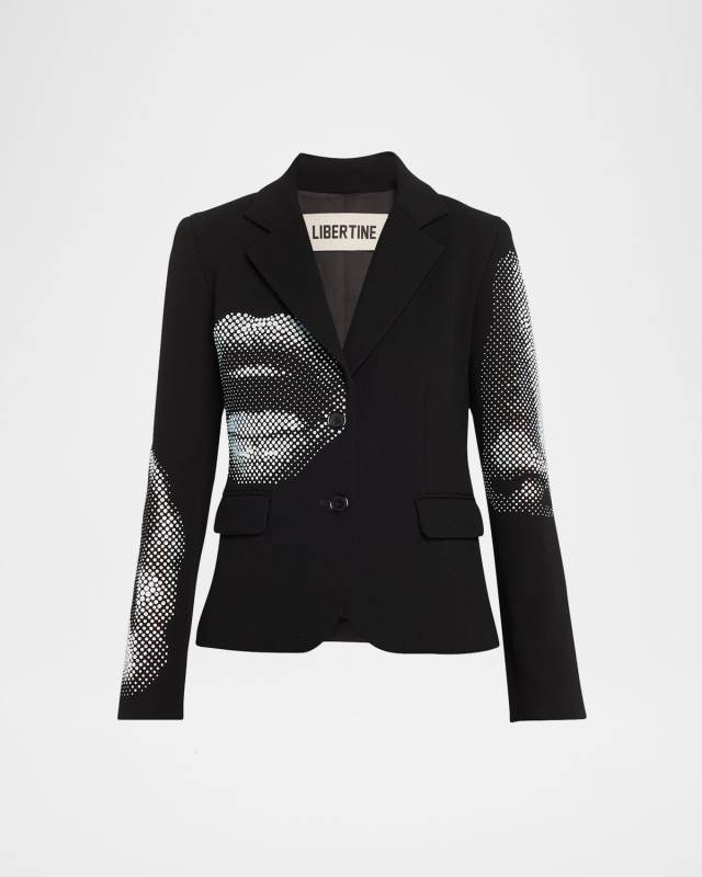 Five Senses Crystal Single-Breasted Blazer